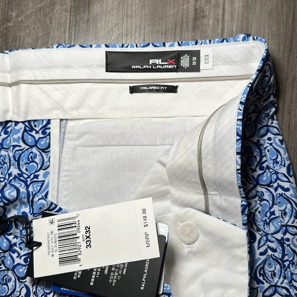 RLX Ralph Lauren Tailored Fit Tropical Fish Golf Pants - 33x32